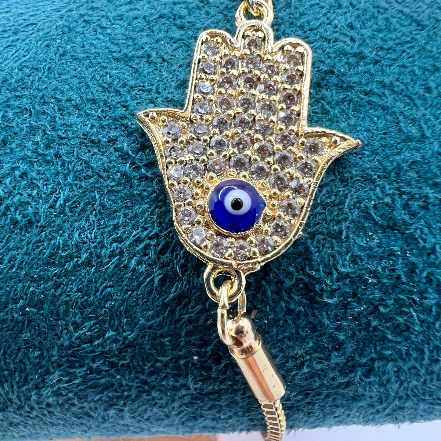 Hamsa adjustable gold bracelet