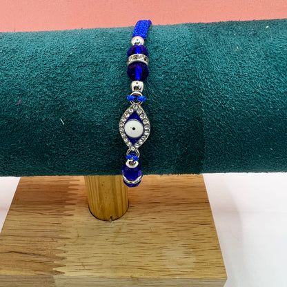 Evil eye adjustable blue bracelet