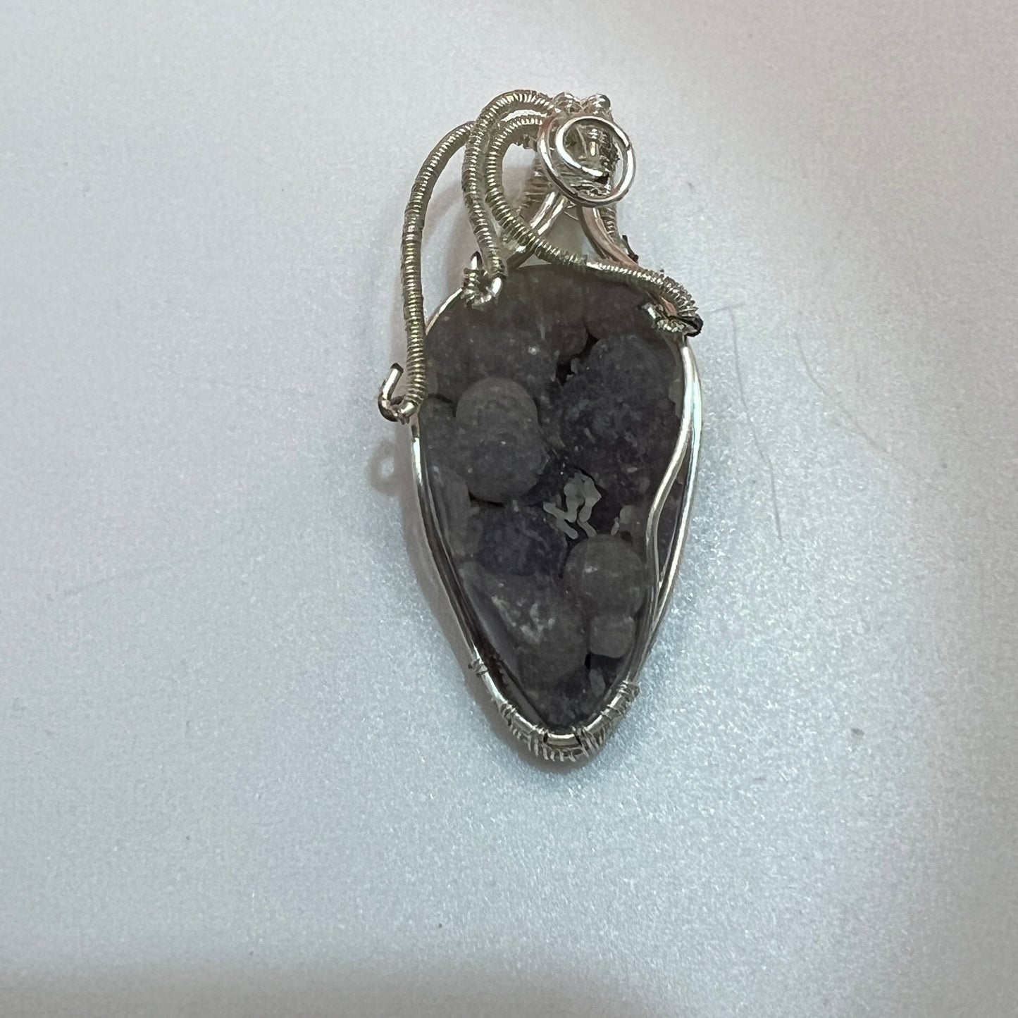 Grape agate silver pendant