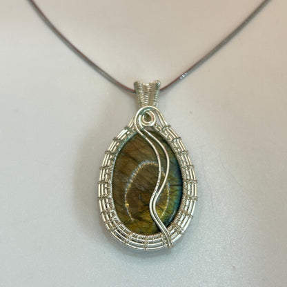 Labradorite silver necklace