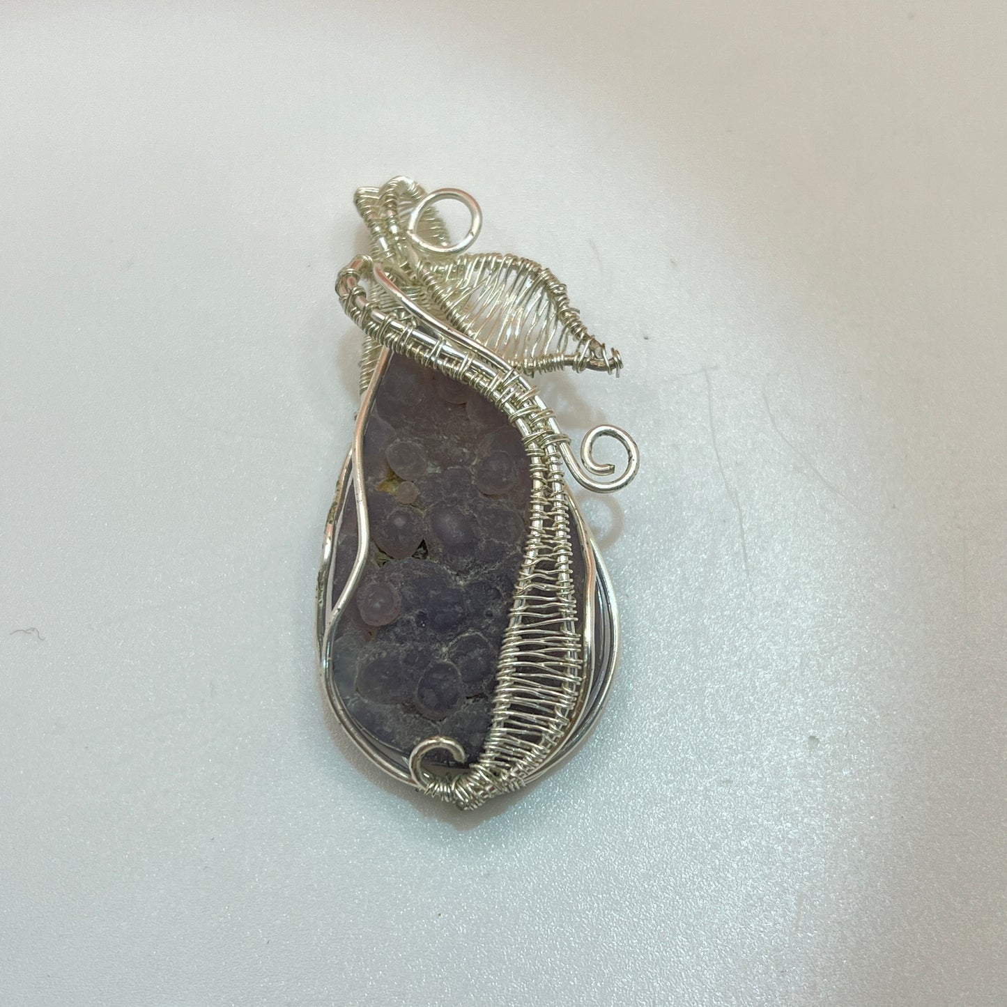 Grape agate silver pendant