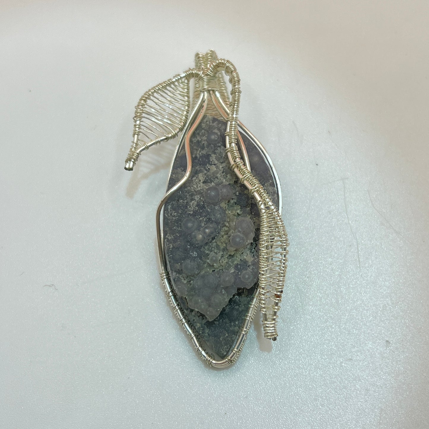 Grape agate silver pendant