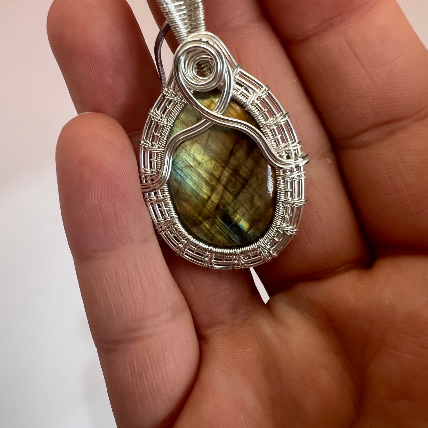 Labradorite silver necklace