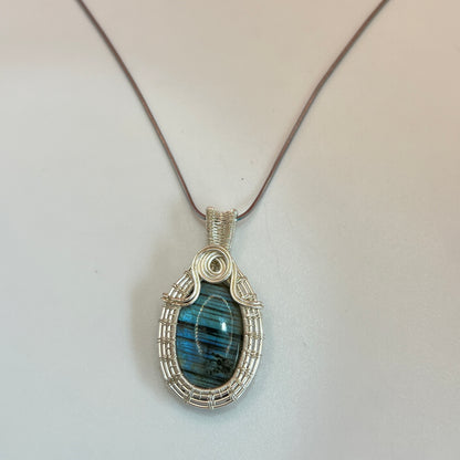 Labradorite silver necklace