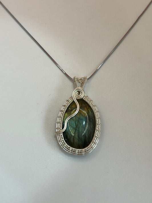 Labradorite silver necklace