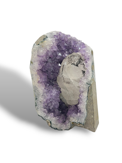 Amethyst Cluster with Calcite