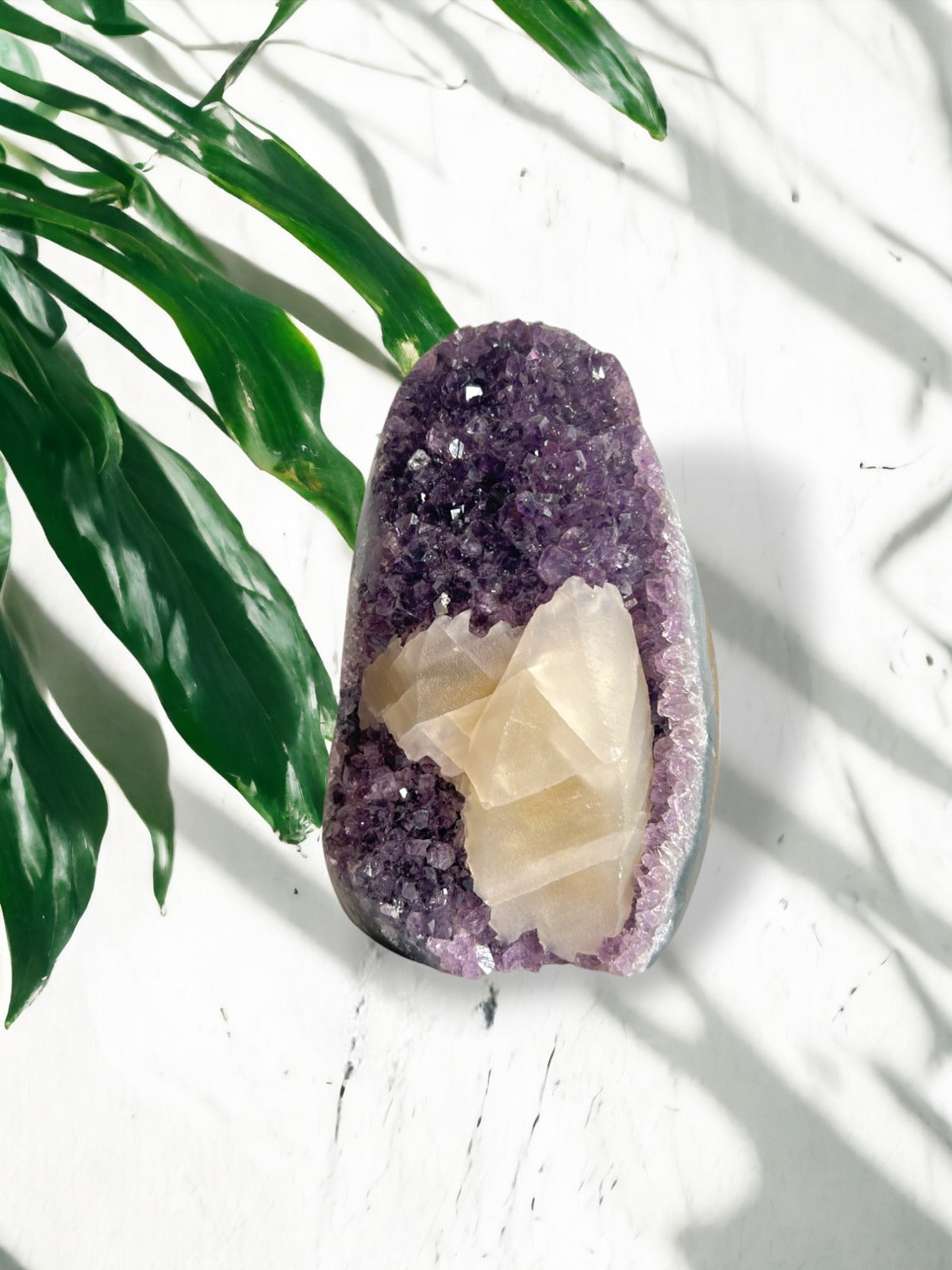 Amethyst with Calcite