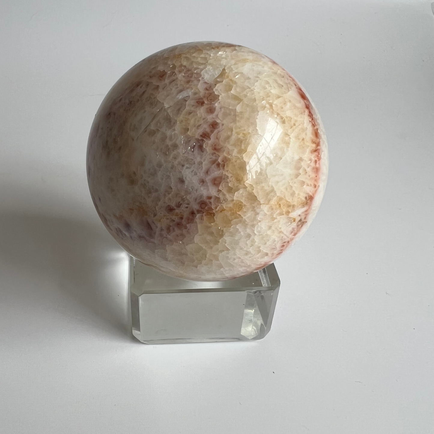 Orange banded calcite sphere