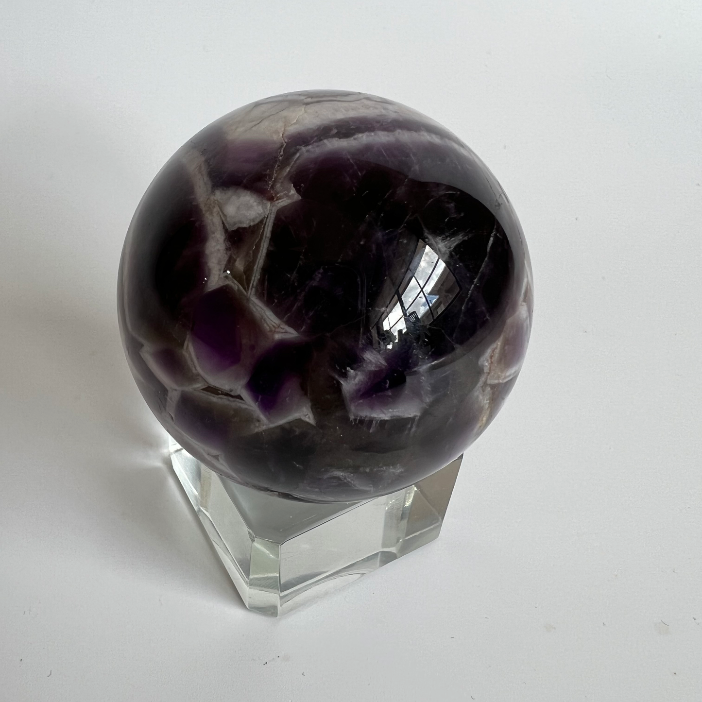 Chevron amethyst sphere