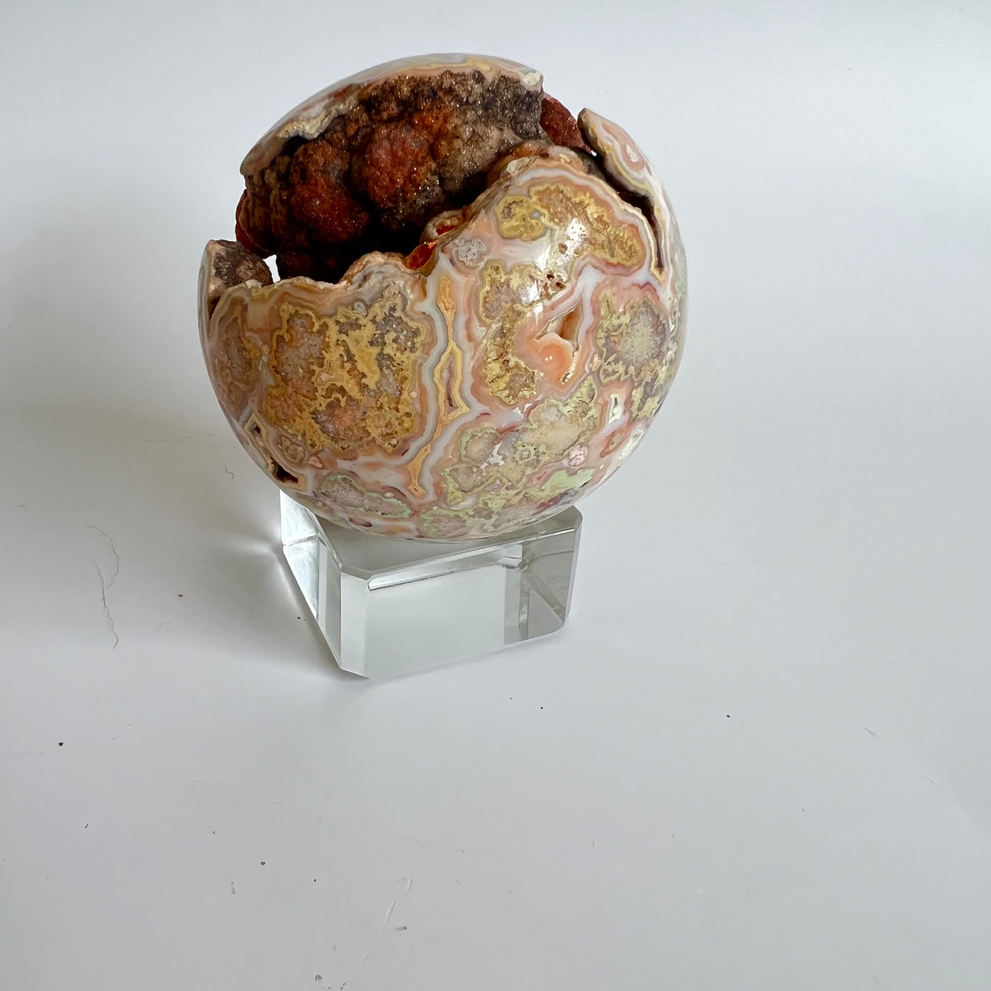 Crazy lace agate sphere