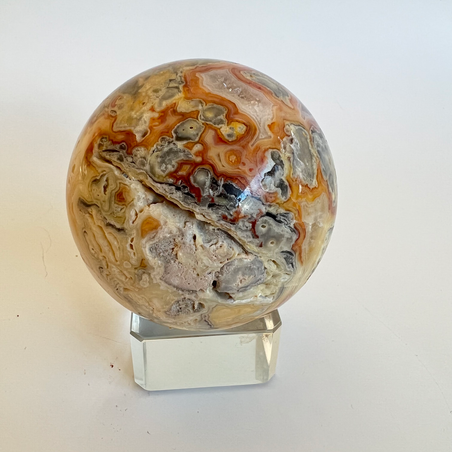 Crazy lace agate sphere