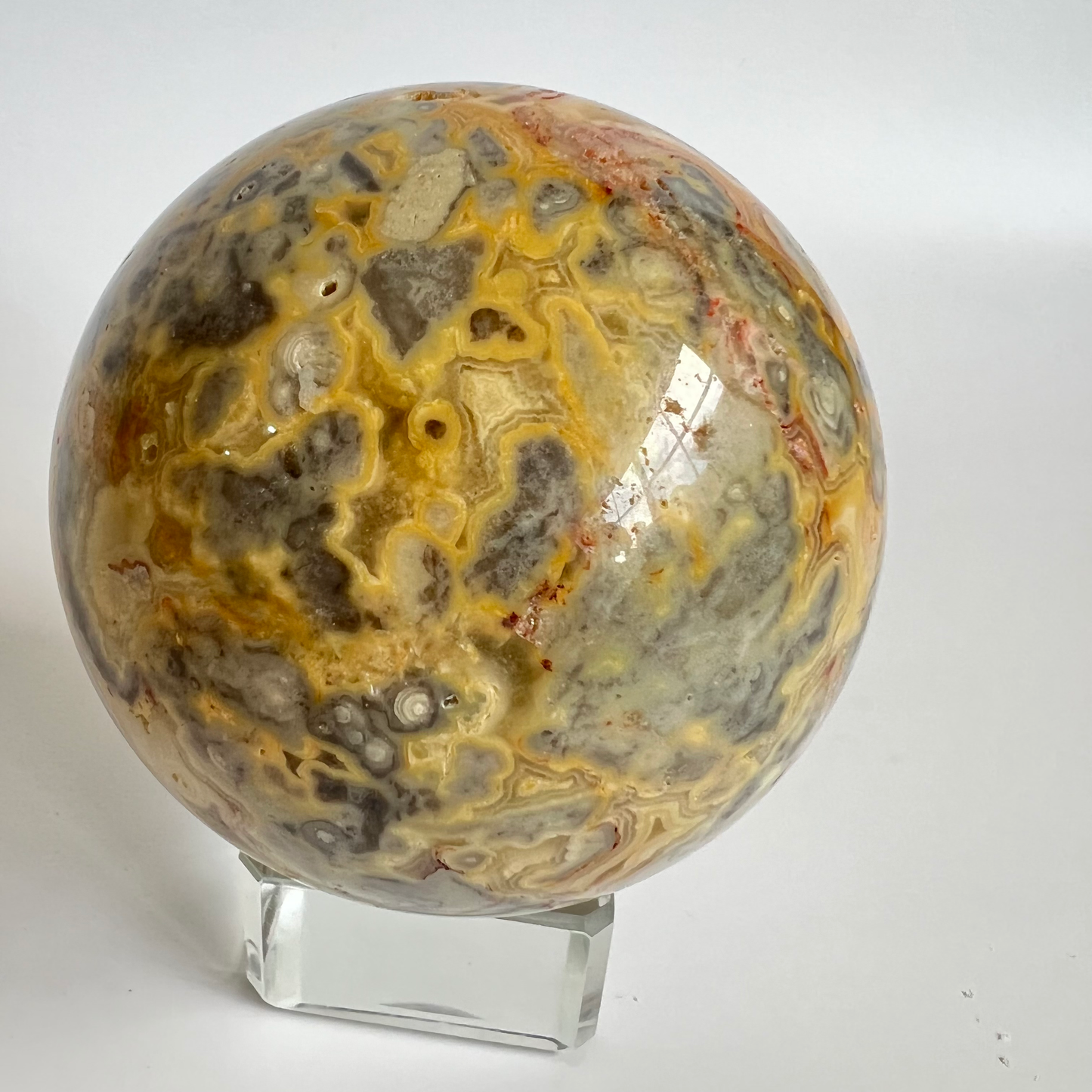 Crazy lace agate sphere