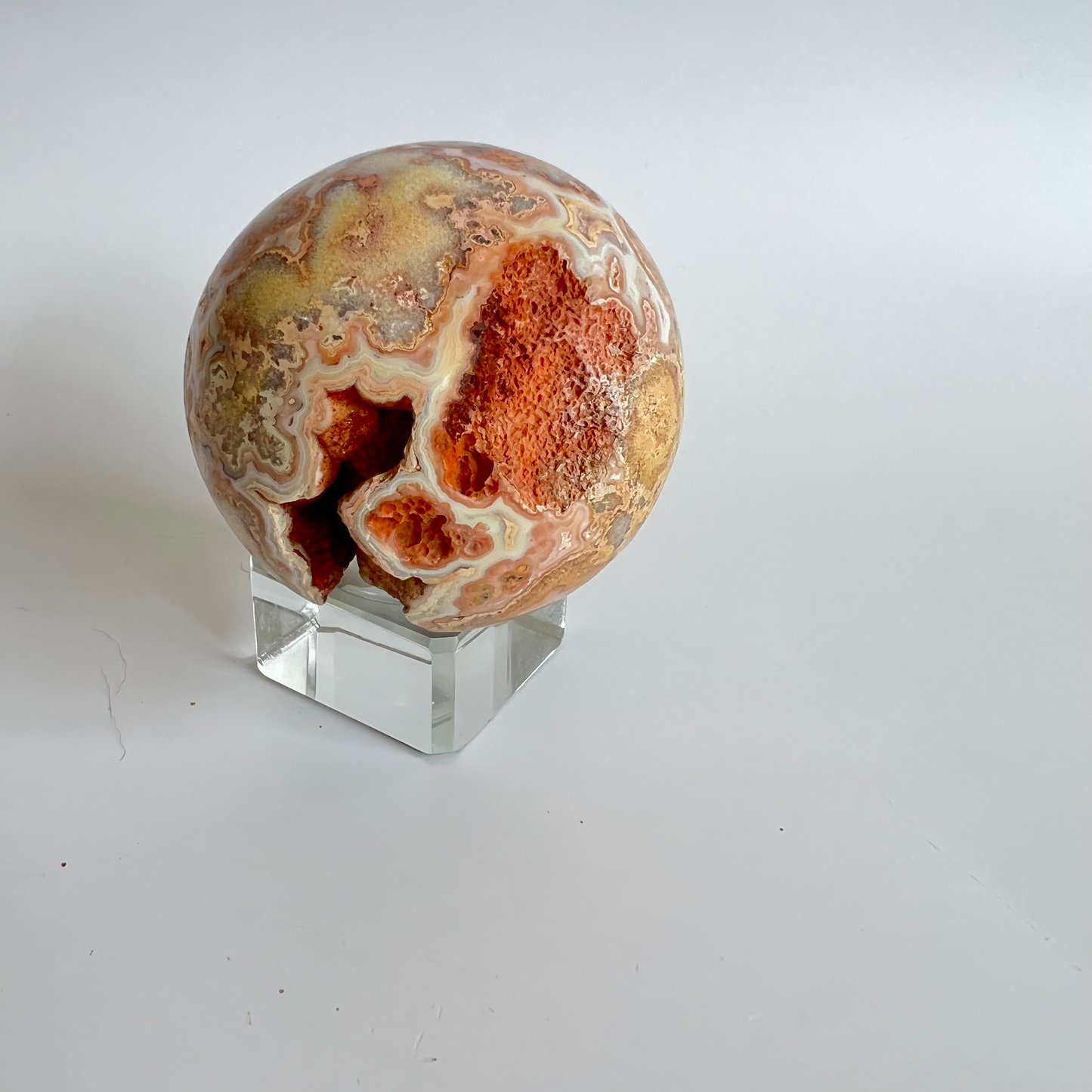 Crazy lace agate sphere