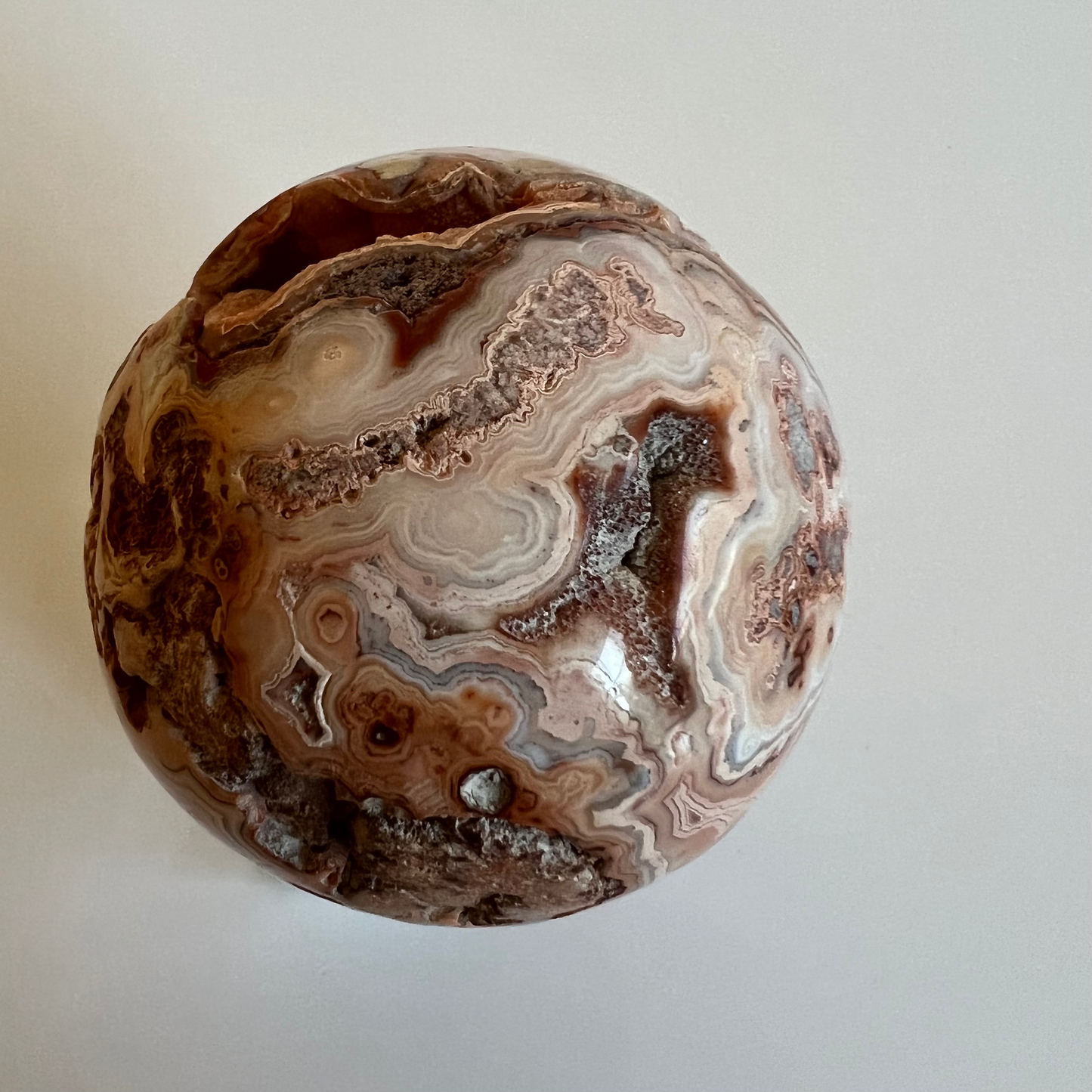 Crazy lace agate sphere