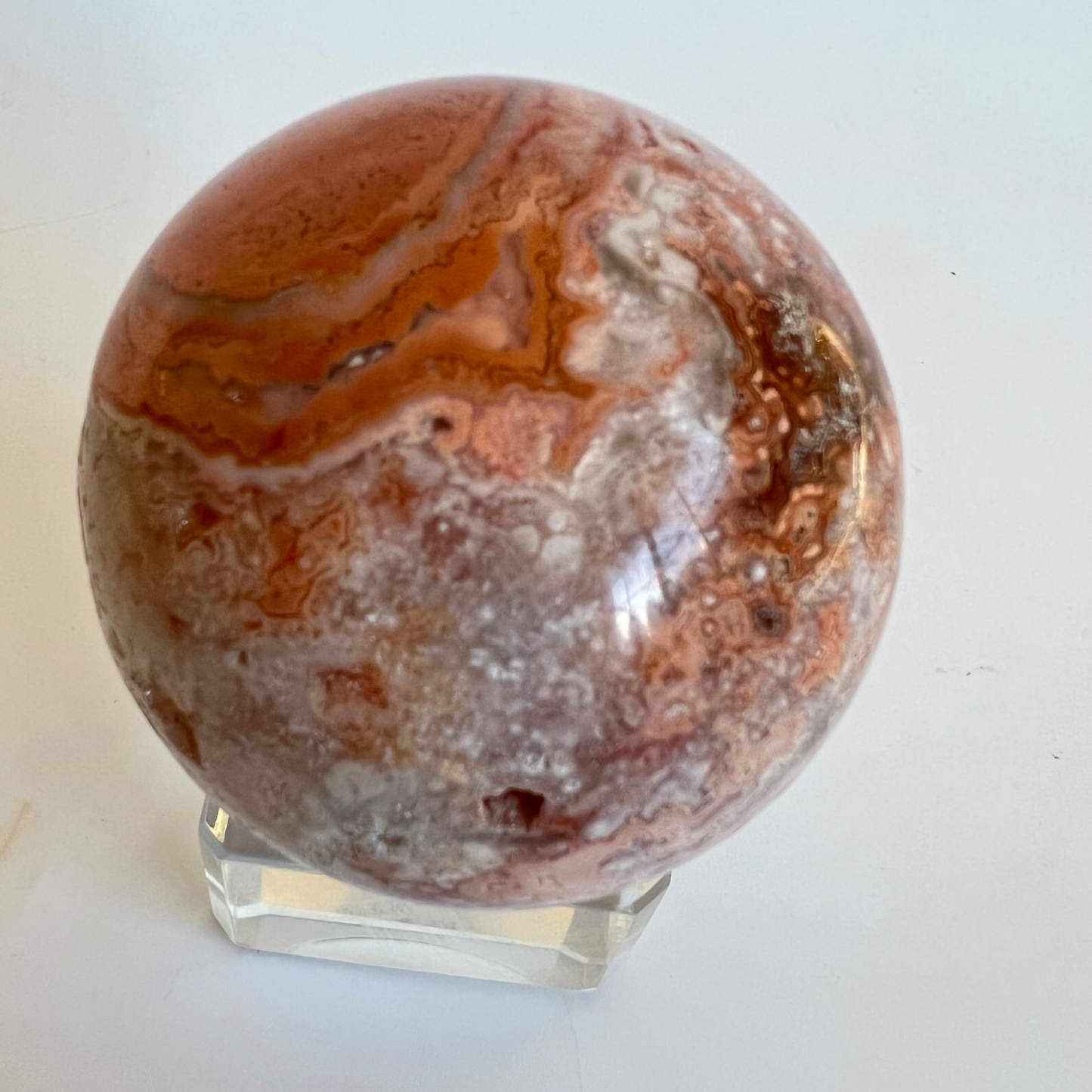 Crazy lace agate sphere