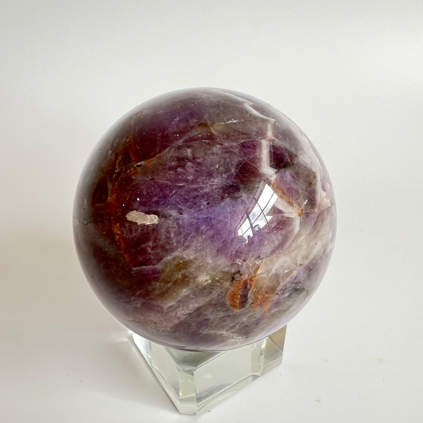 Chevron amethyst sphere