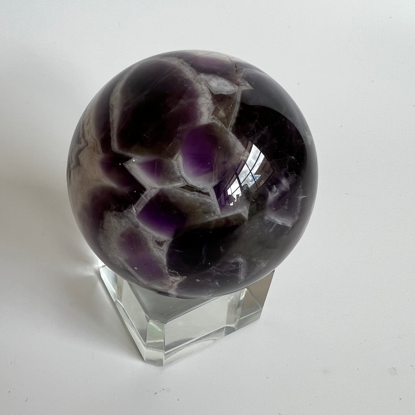 Chevron amethyst sphere