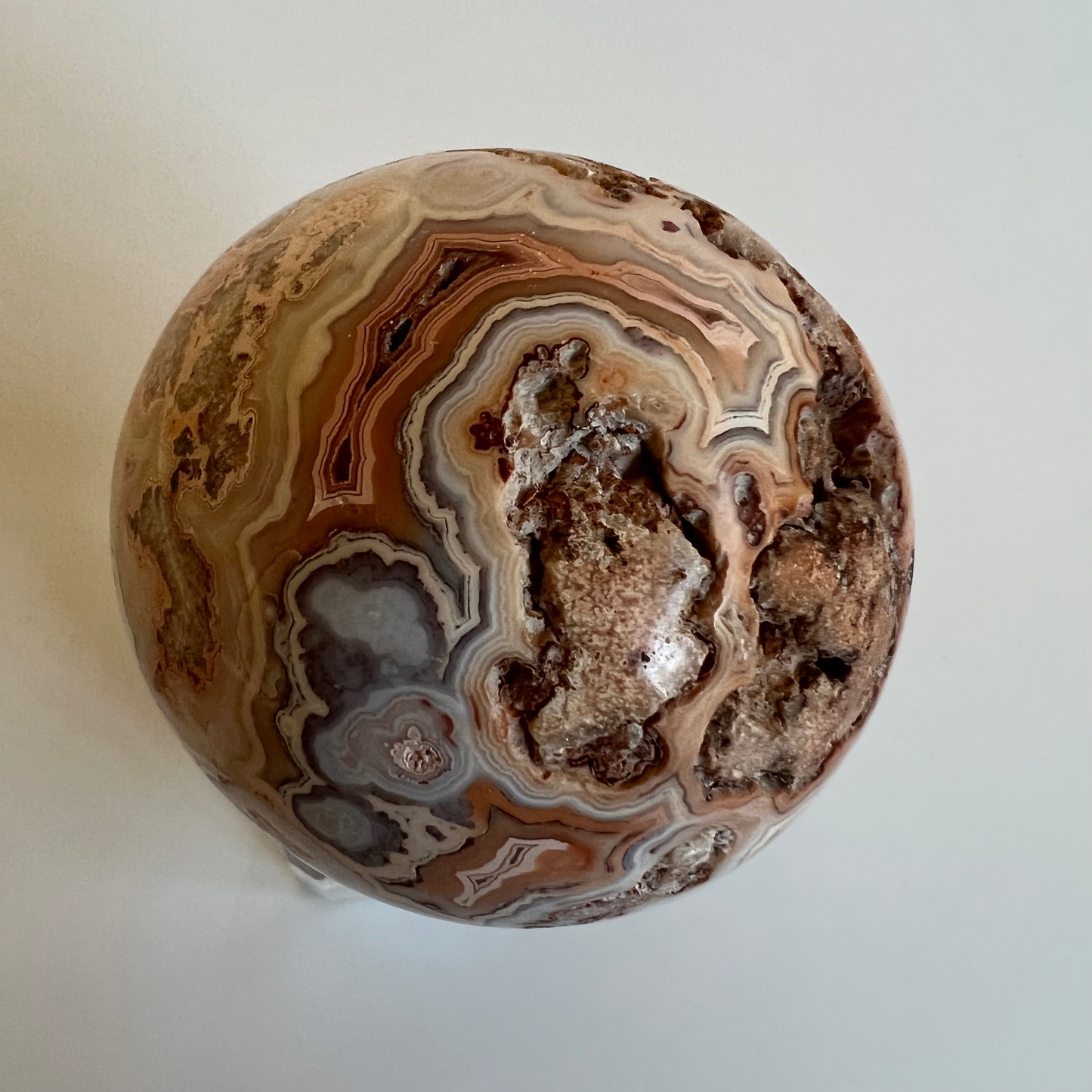 Crazy lace agate sphere