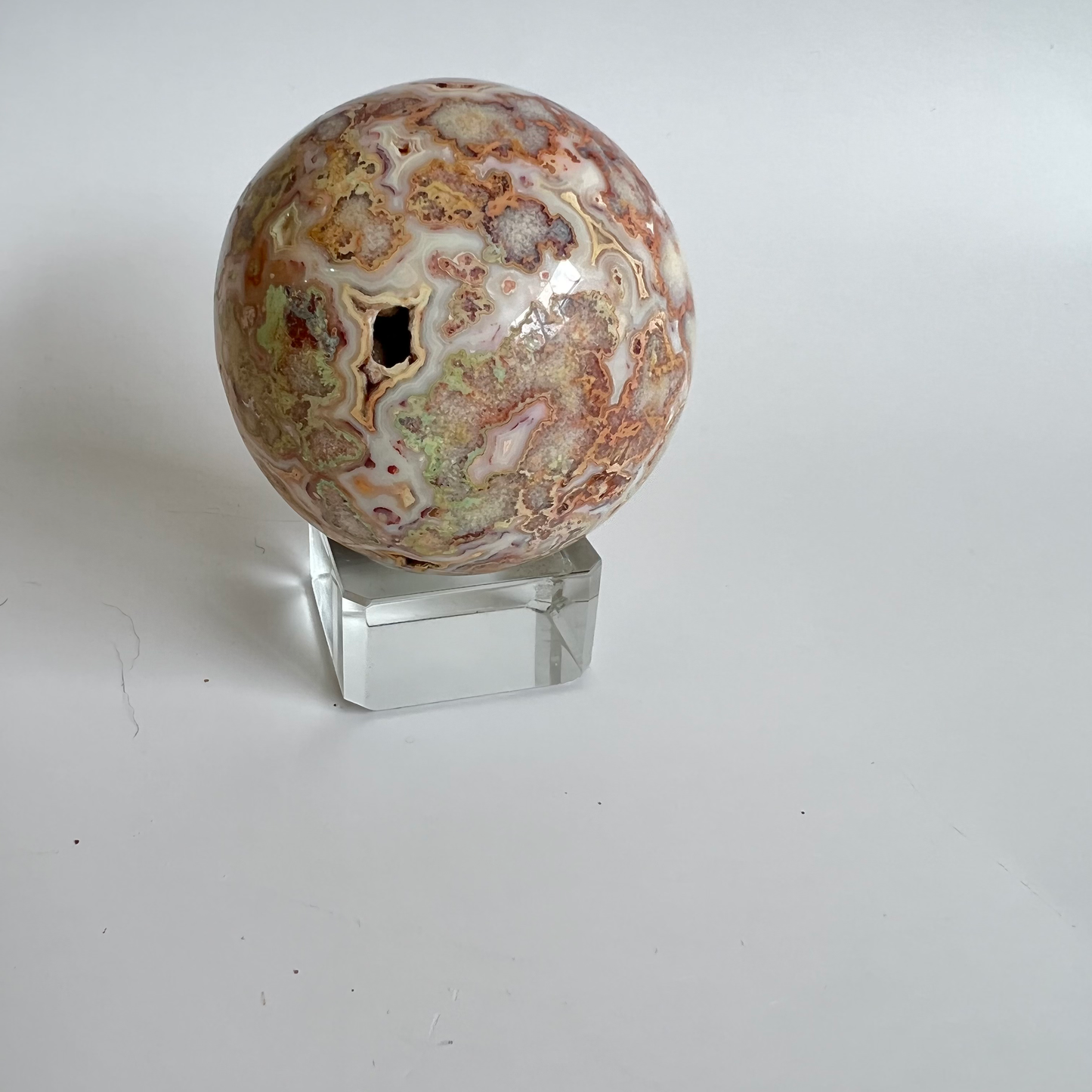 Crazy lace agate sphere