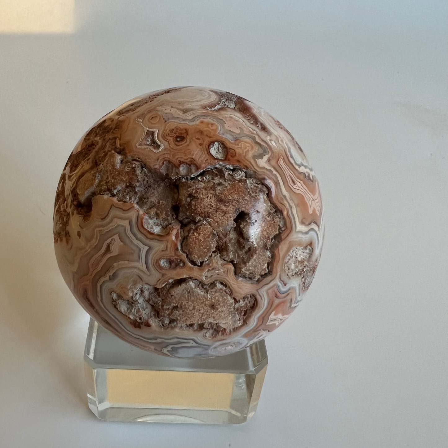 Crazy lace agate sphere