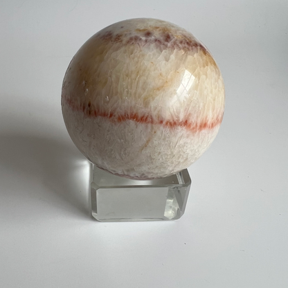 Orange banded calcite sphere