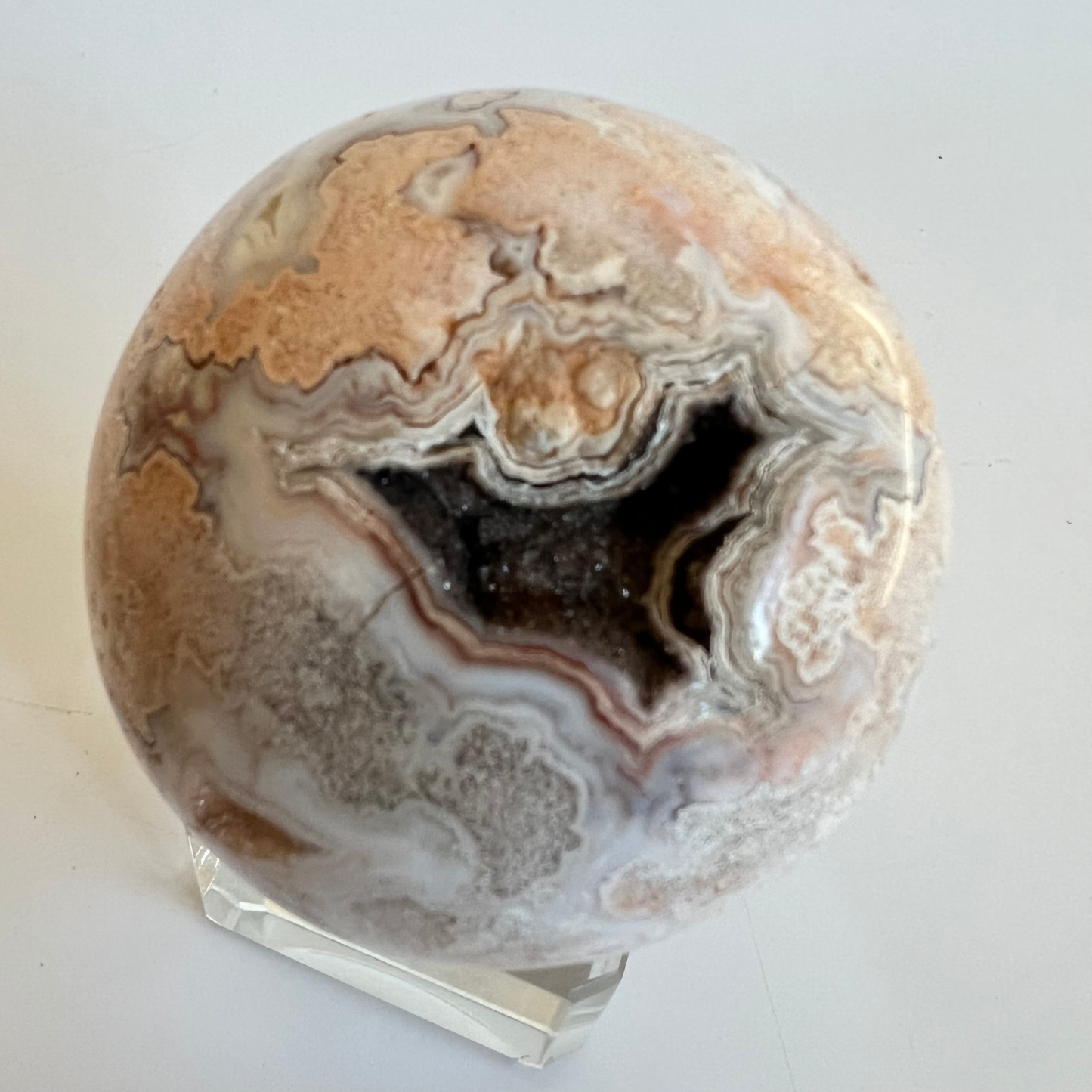 Crazy lace agate sphere