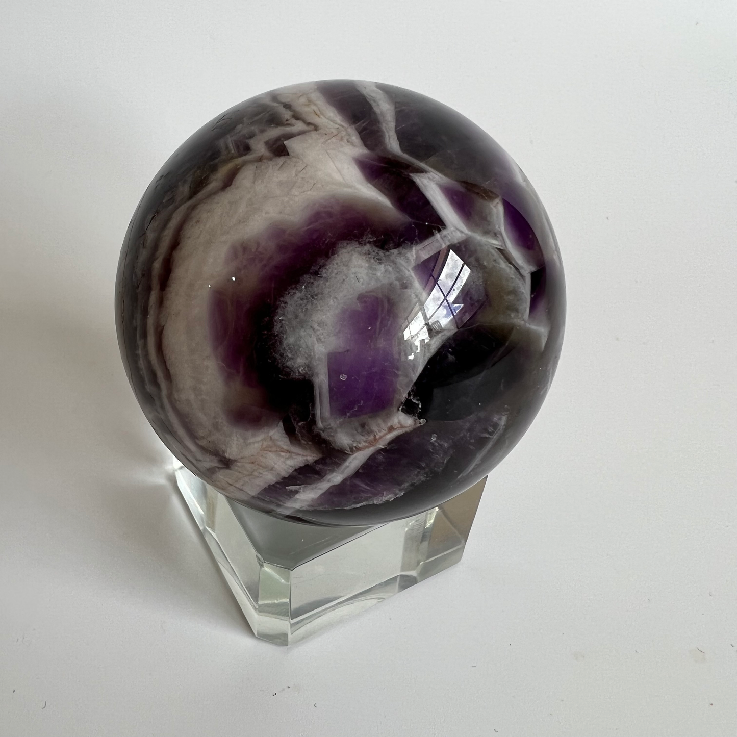 Chevron amethyst sphere