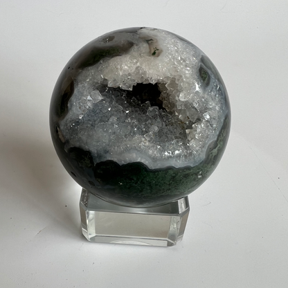 Moss agate sphere